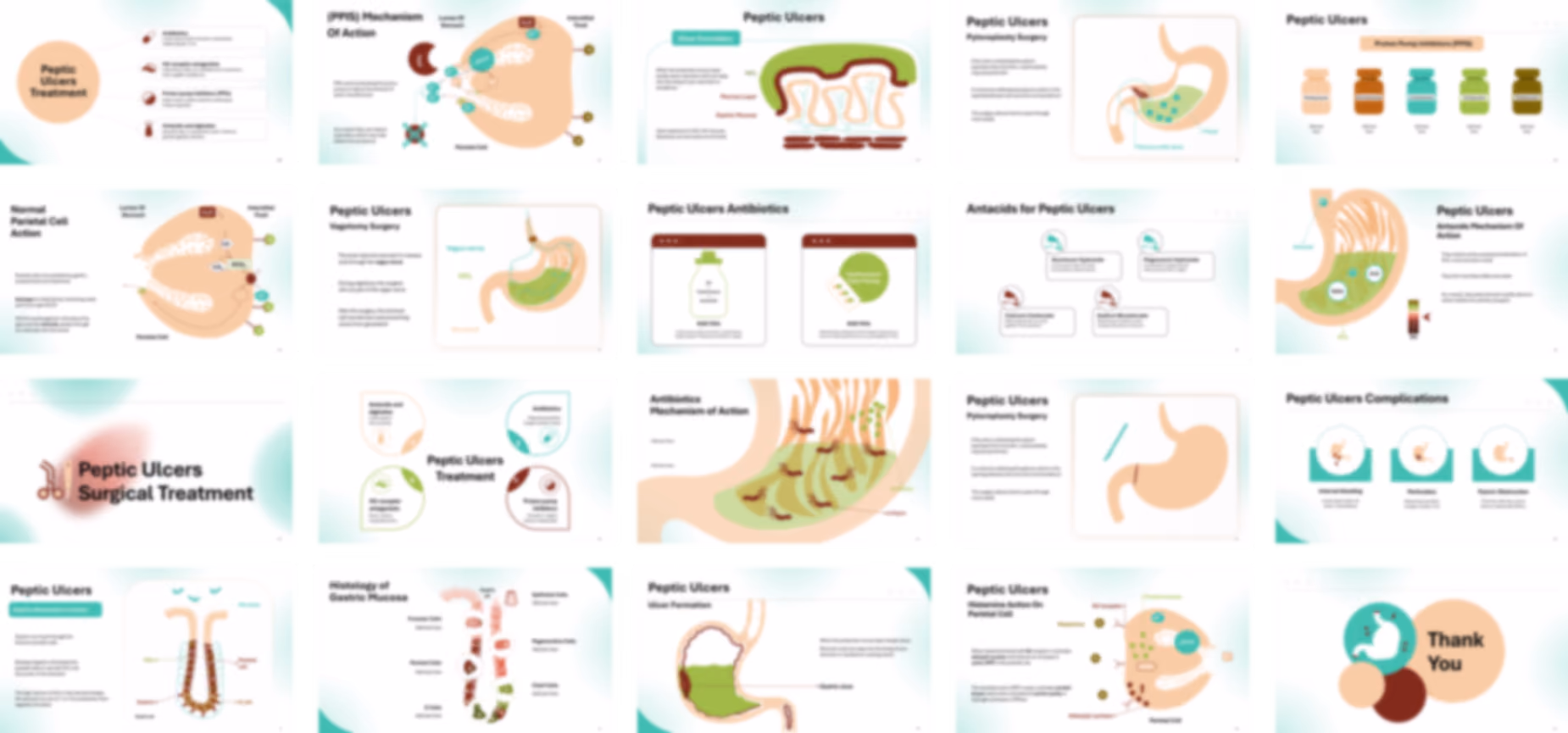 Peptic Ulcer Disease PowerPoint template design preview