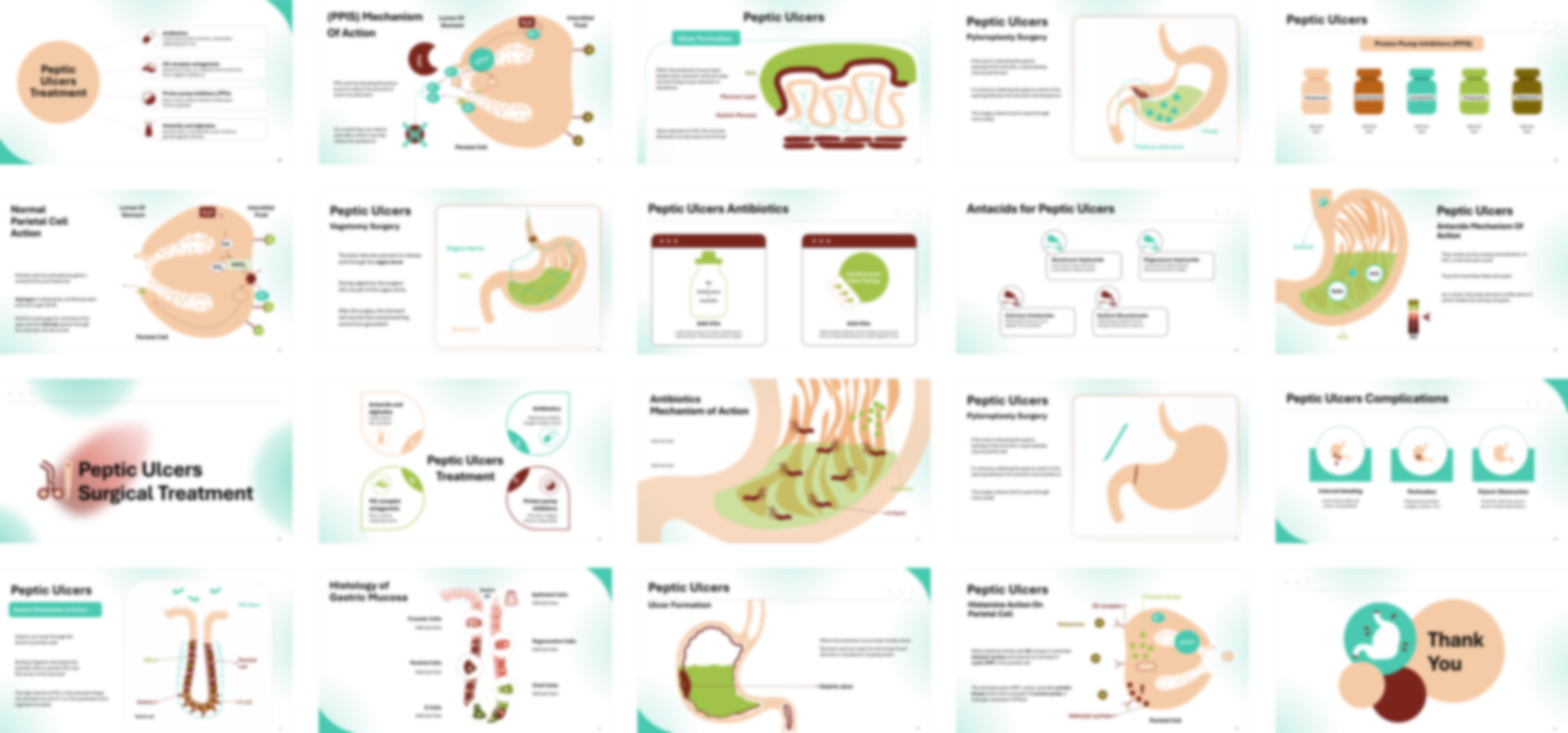 Peptic Ulcer Disease PowerPoint template design preview