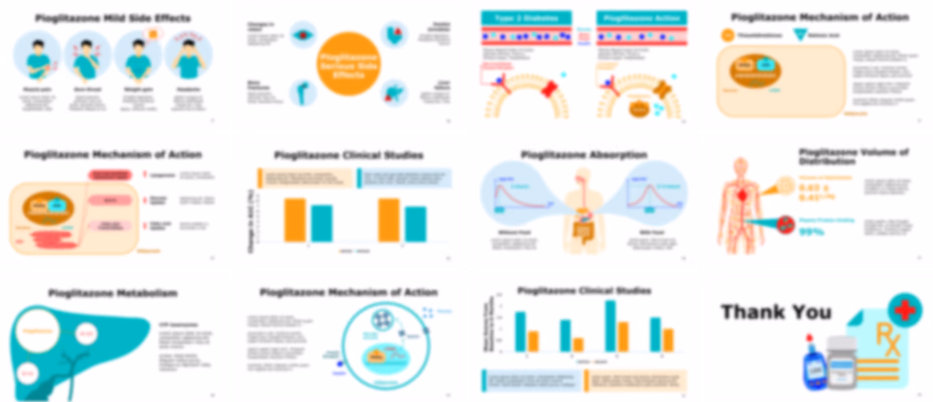 Pioglitazone PowerPoint template design preview