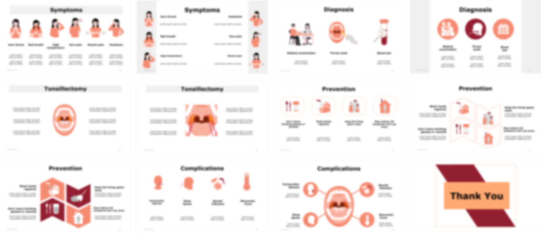 Tonsillitis PowerPoint template design preview
