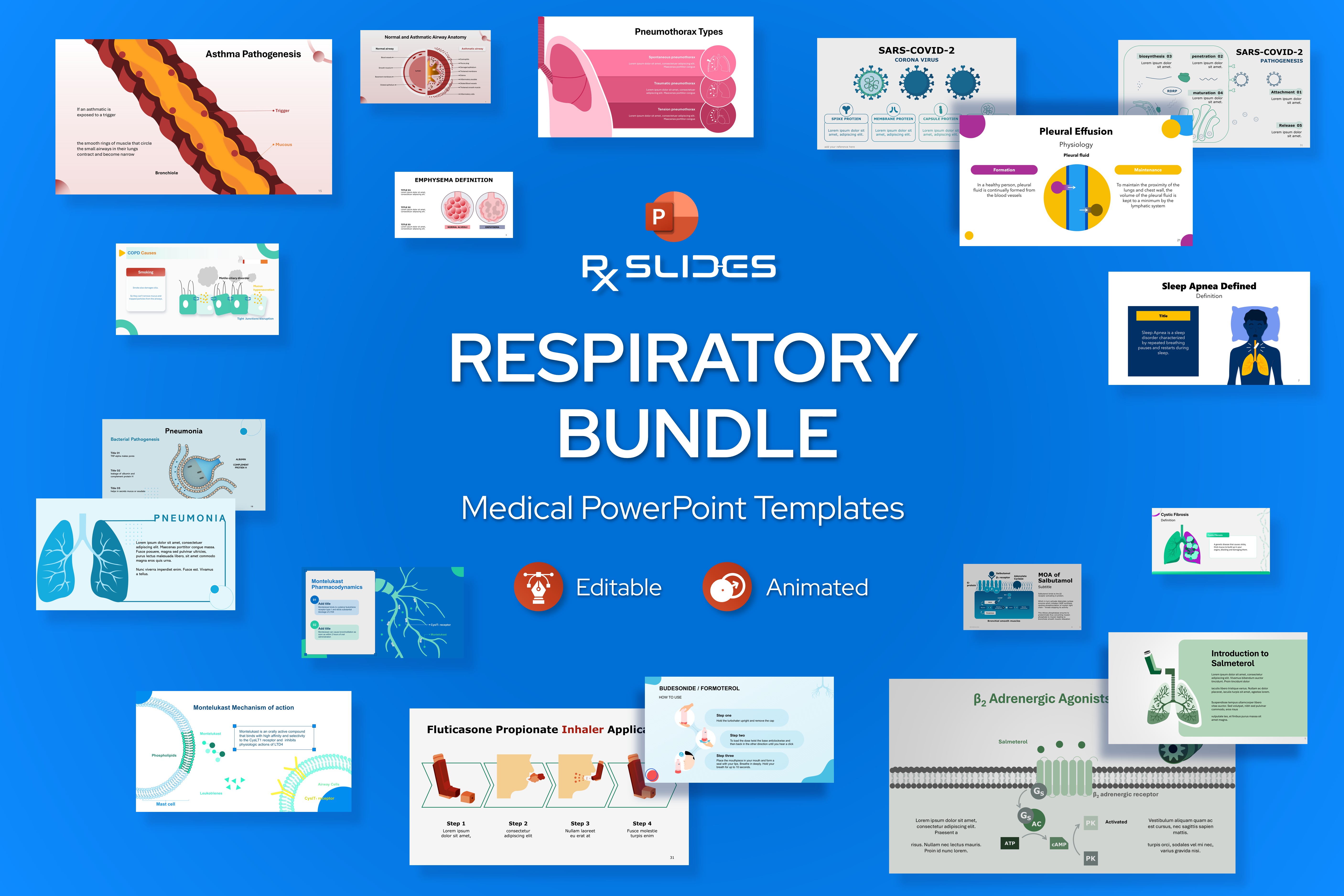 Respiratory PowerPoint Templates Bundle