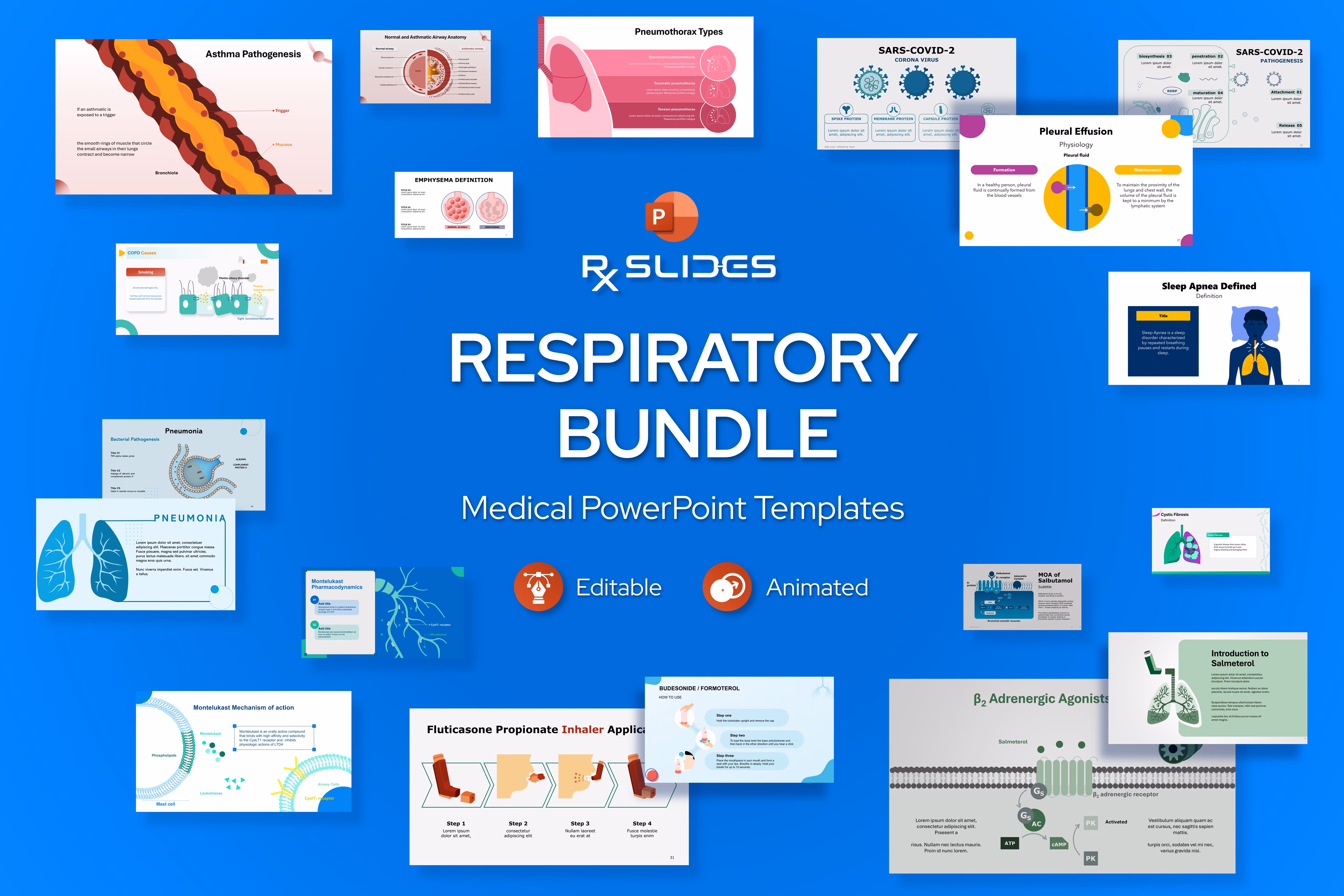 Respiratory PowerPoint Templates Bundle