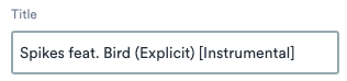 Title metadata field example