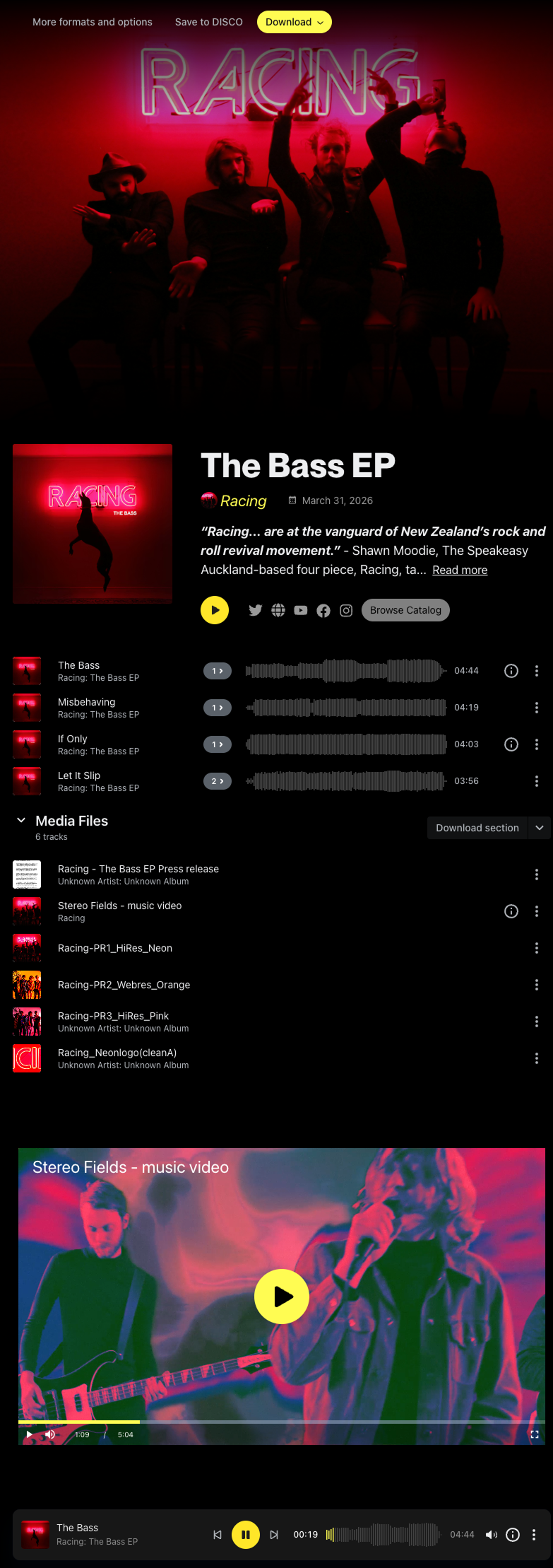 DISCO Album Page design