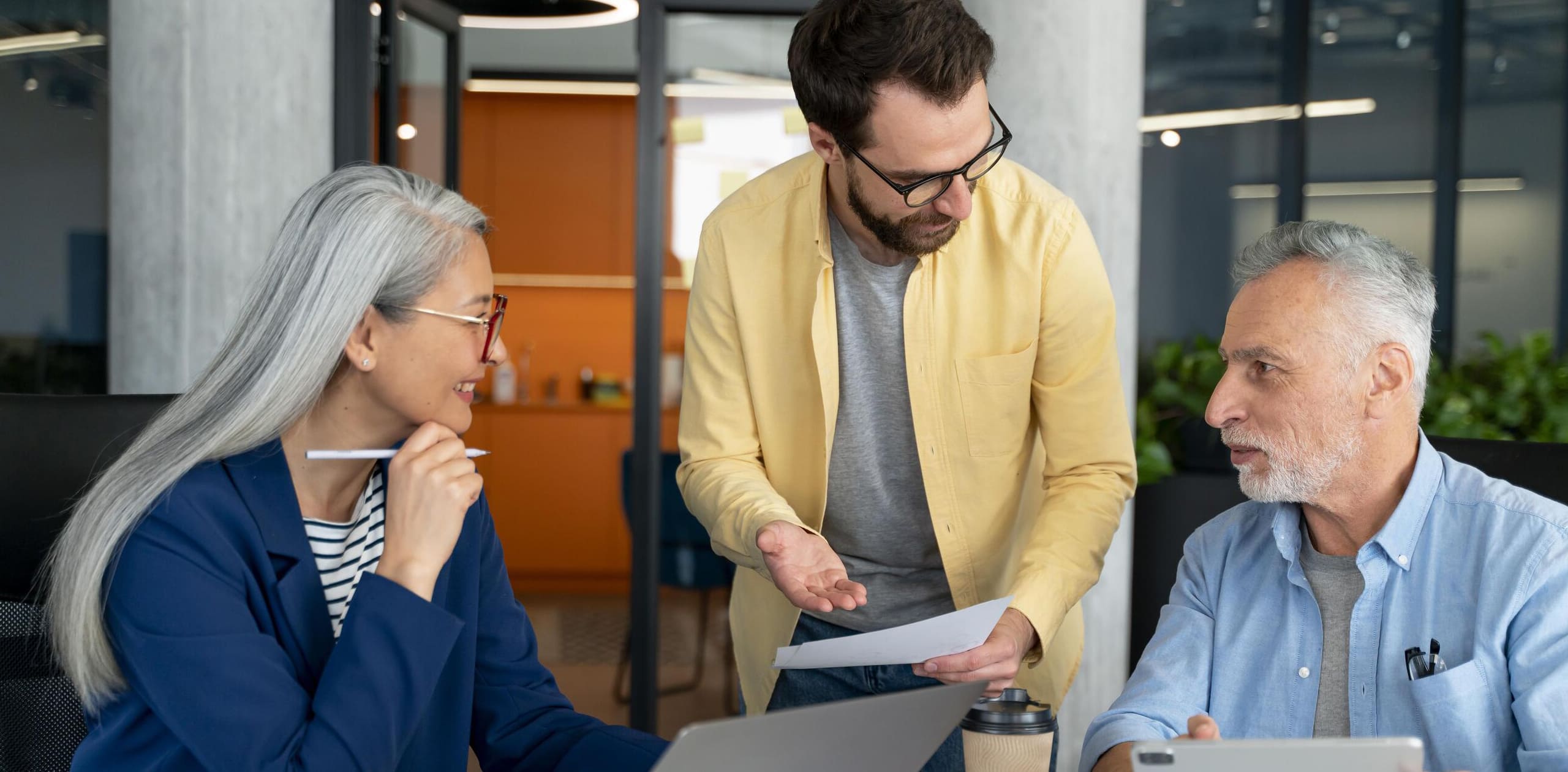 People working as team company