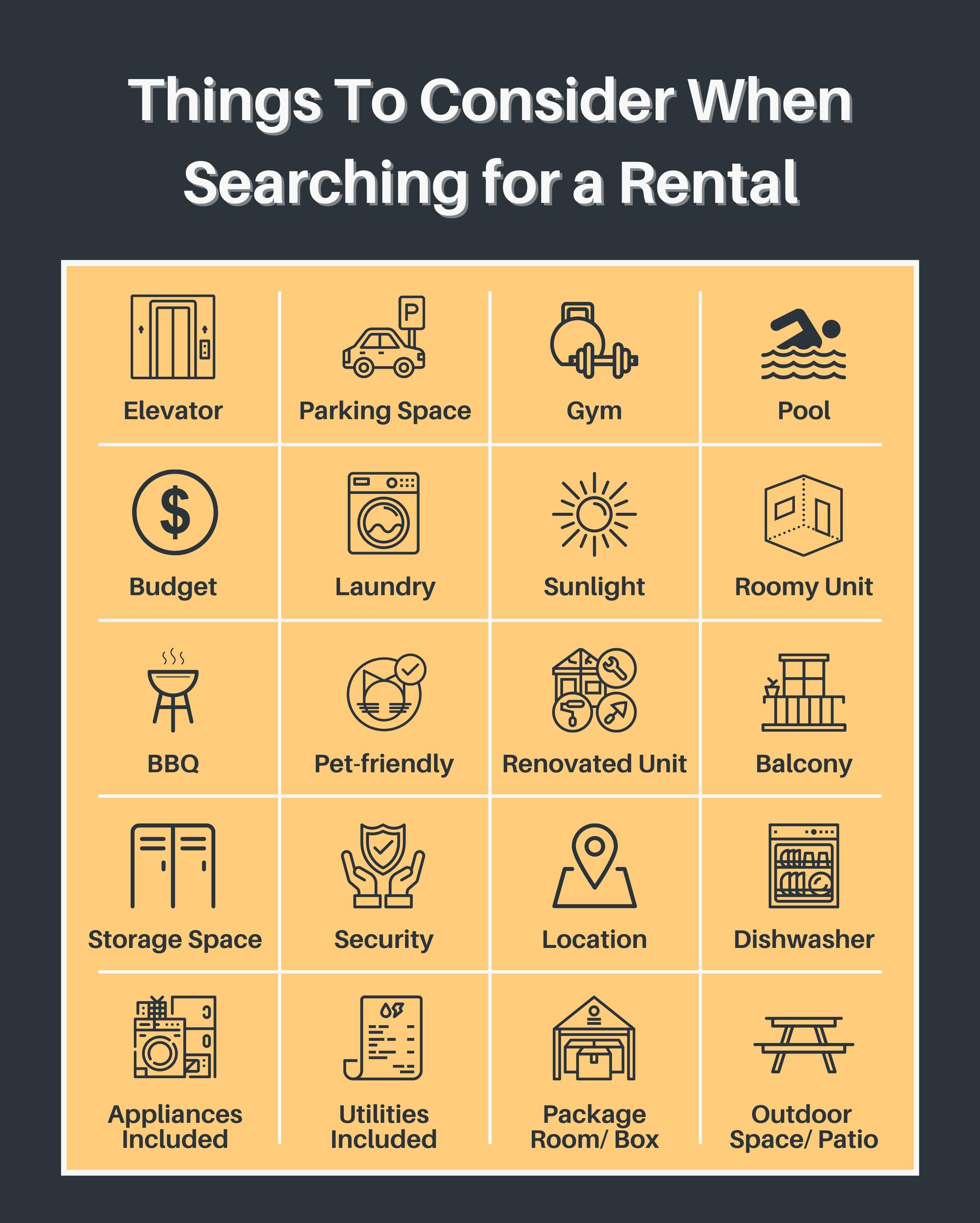 Thins To Consider When Searching for a Rental