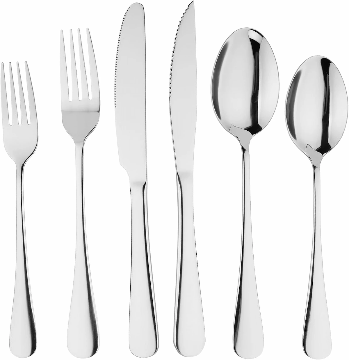 AIZOEVCN 24 Pieces Silverware Set with Steak Knives