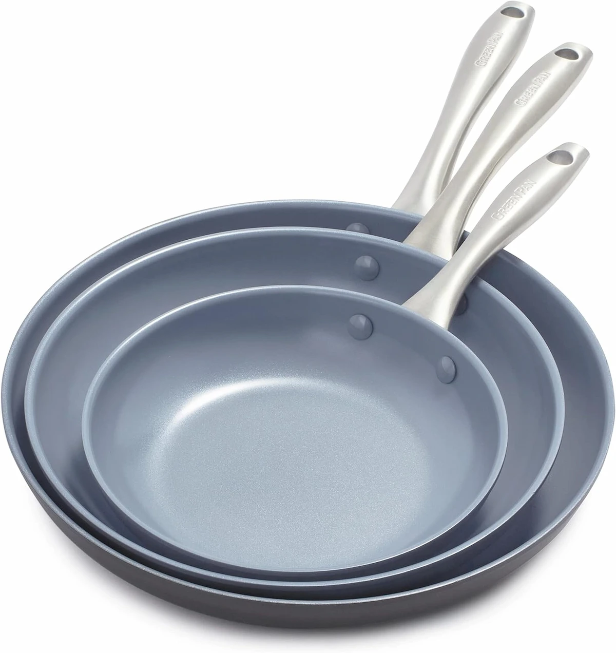 GreenPan Lima Hard Anodized Ceramic Nonstick Frying Pan Set (8", 10", and 12")