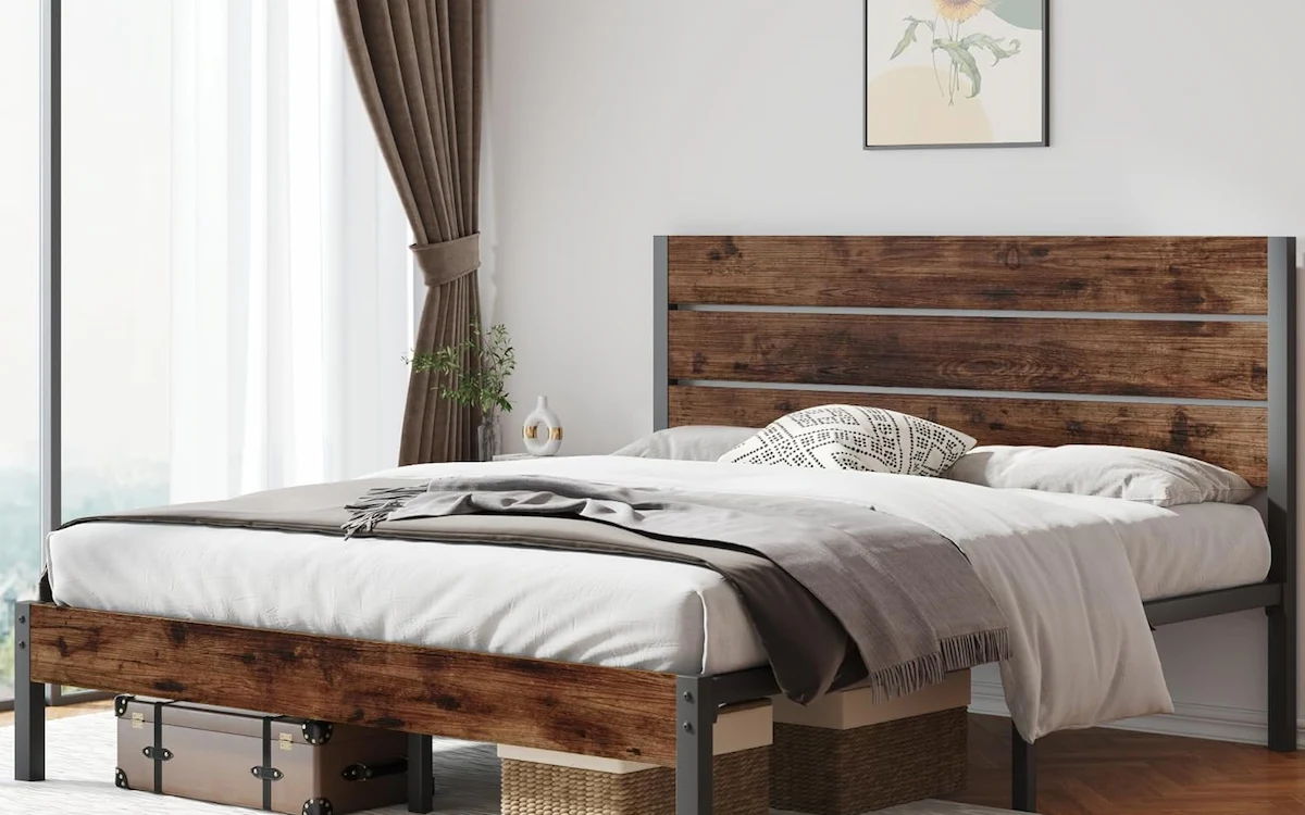 Fluest Queen Bed Frame with Headboard and Footboard