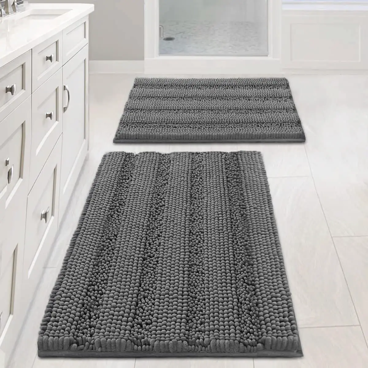 Gray Bathroom Rug Set