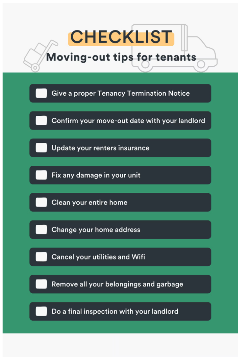 Moving-out tips for tenants