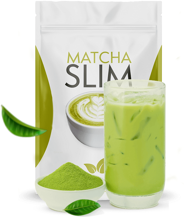 Matcha slim and a glass of matcha drink