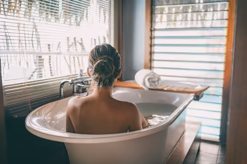 Soak in a warm bath during lockdown.