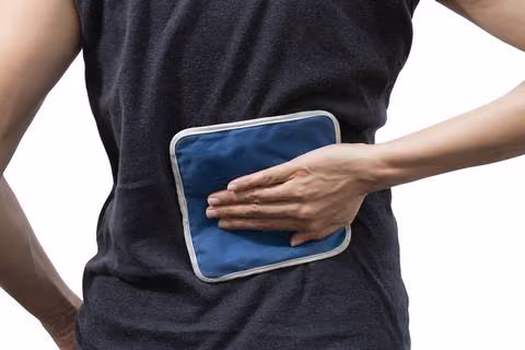 An ice pad can relieve bruised tailbone pain.