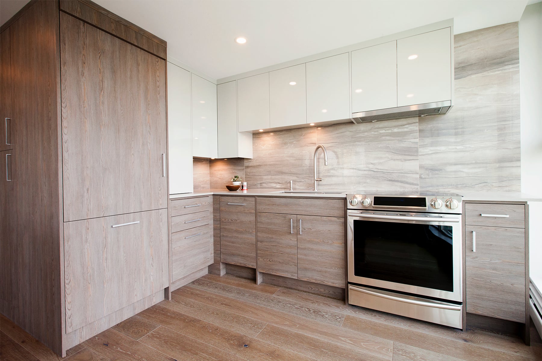 Novell Expo Boulevard Yaletown Kitchen Modern Wood White Cabinets