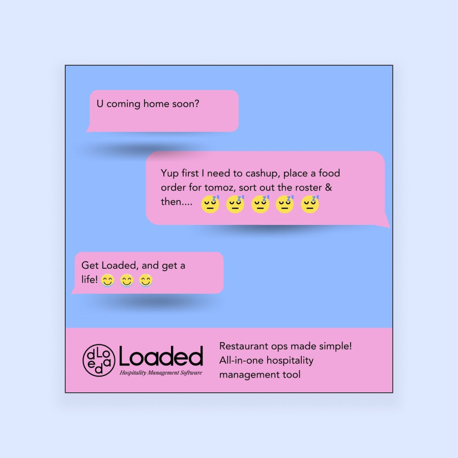 Loaded software chat interface showing restaurant management task workflow