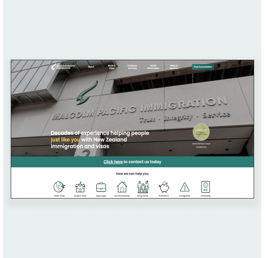 Malcolm Pacific Immigration website with services for New Zealand visas