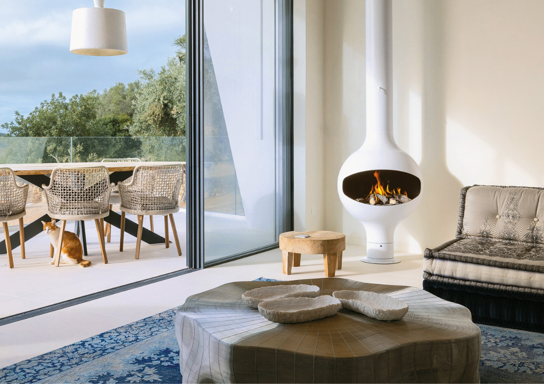 gas fireplace in contemporary home