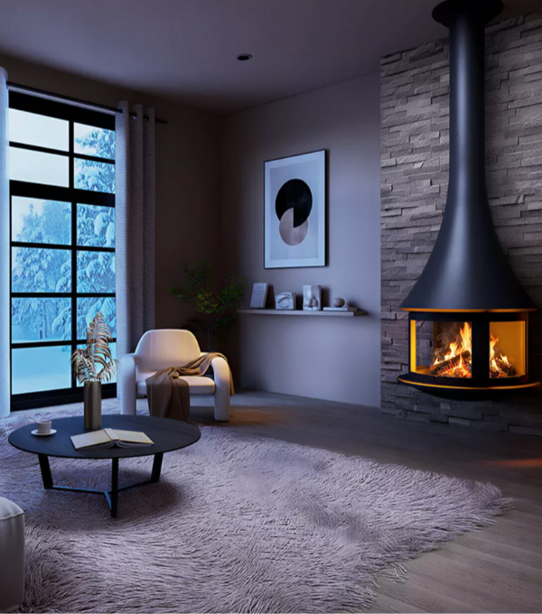 Zelia 908 Wall-Mounted - Designer Fireplace - Caleo Ltd
