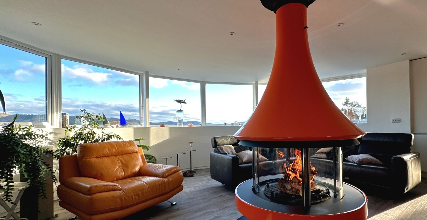 Suspended EVA wood burner