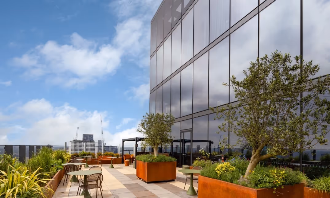 eighteen members club roof terrace.