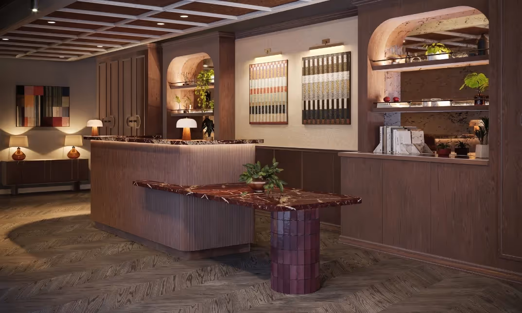 Reception area.