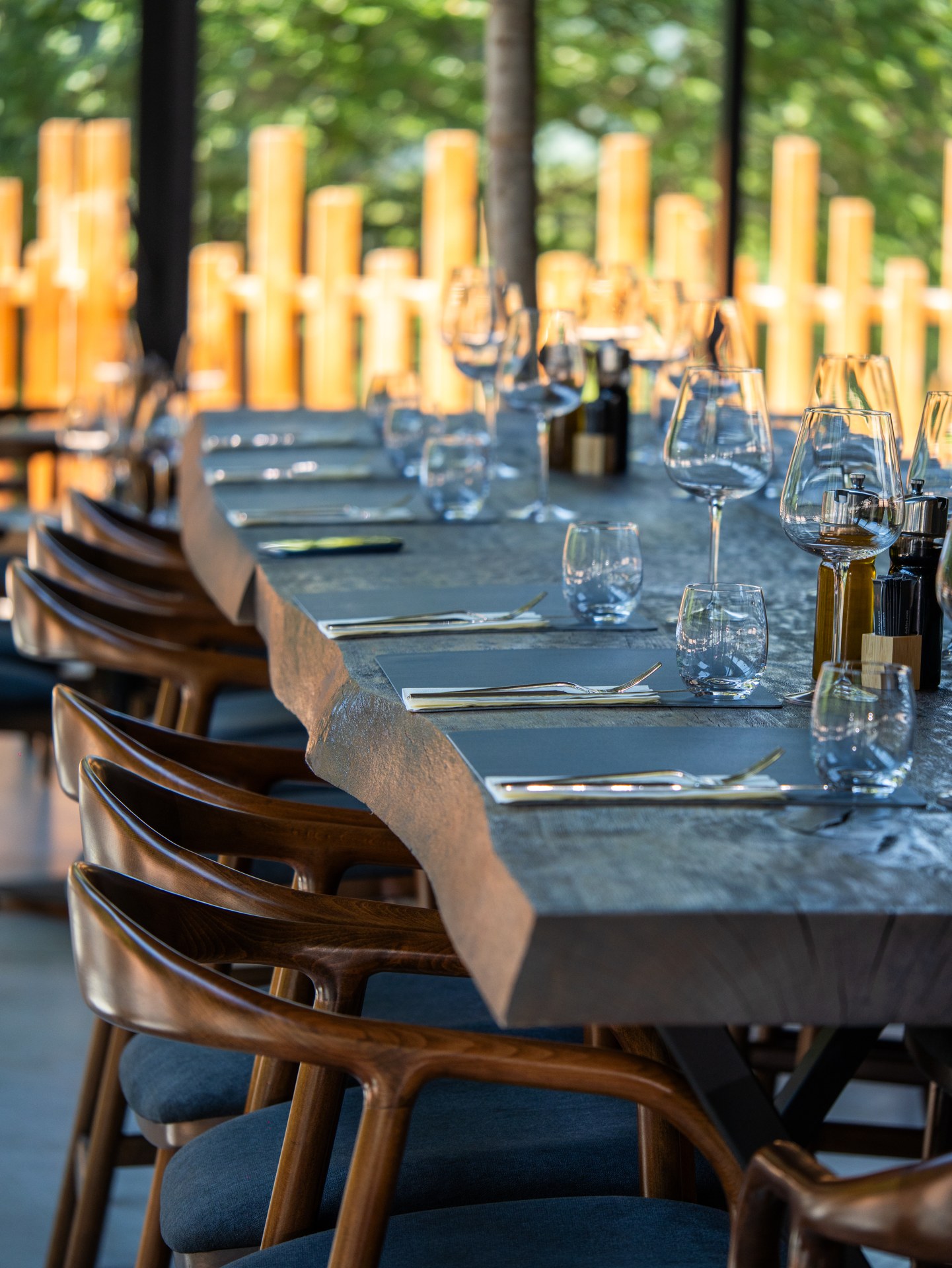 Table setting inside Ember Restaurant