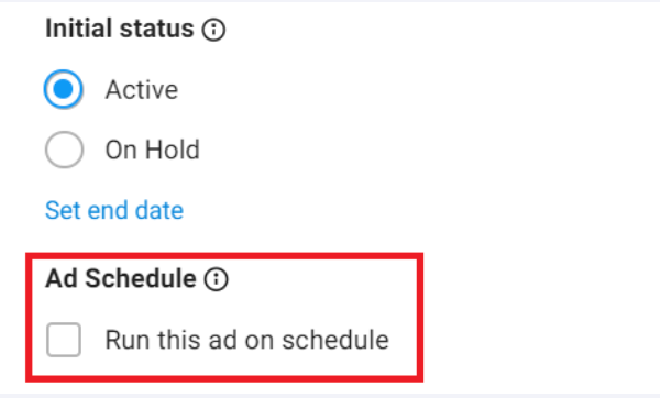настройка расписания рекламы в Telegram ads