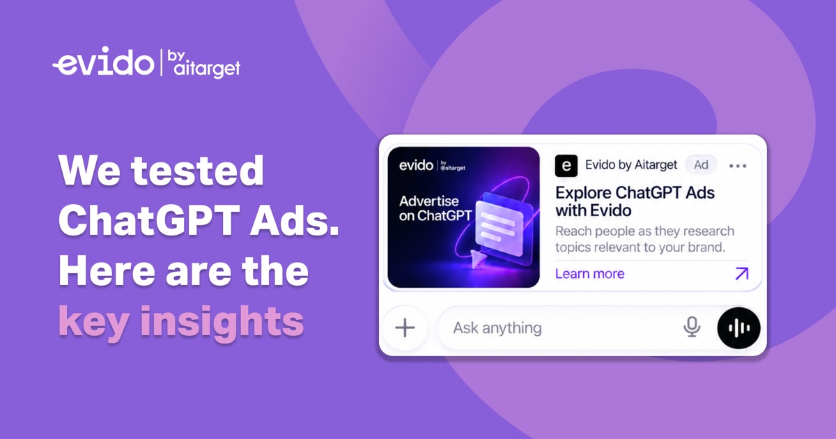 Evido's first ChatGPT Ads campaign cover