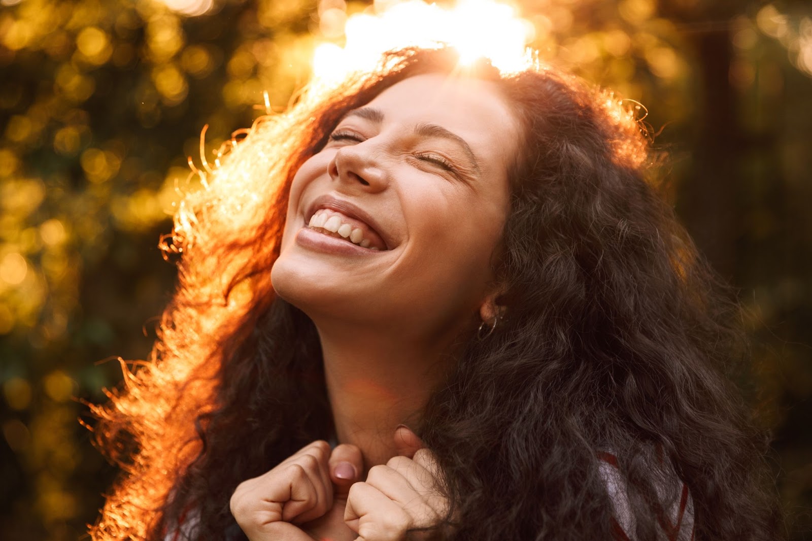 Woman smiles with relief