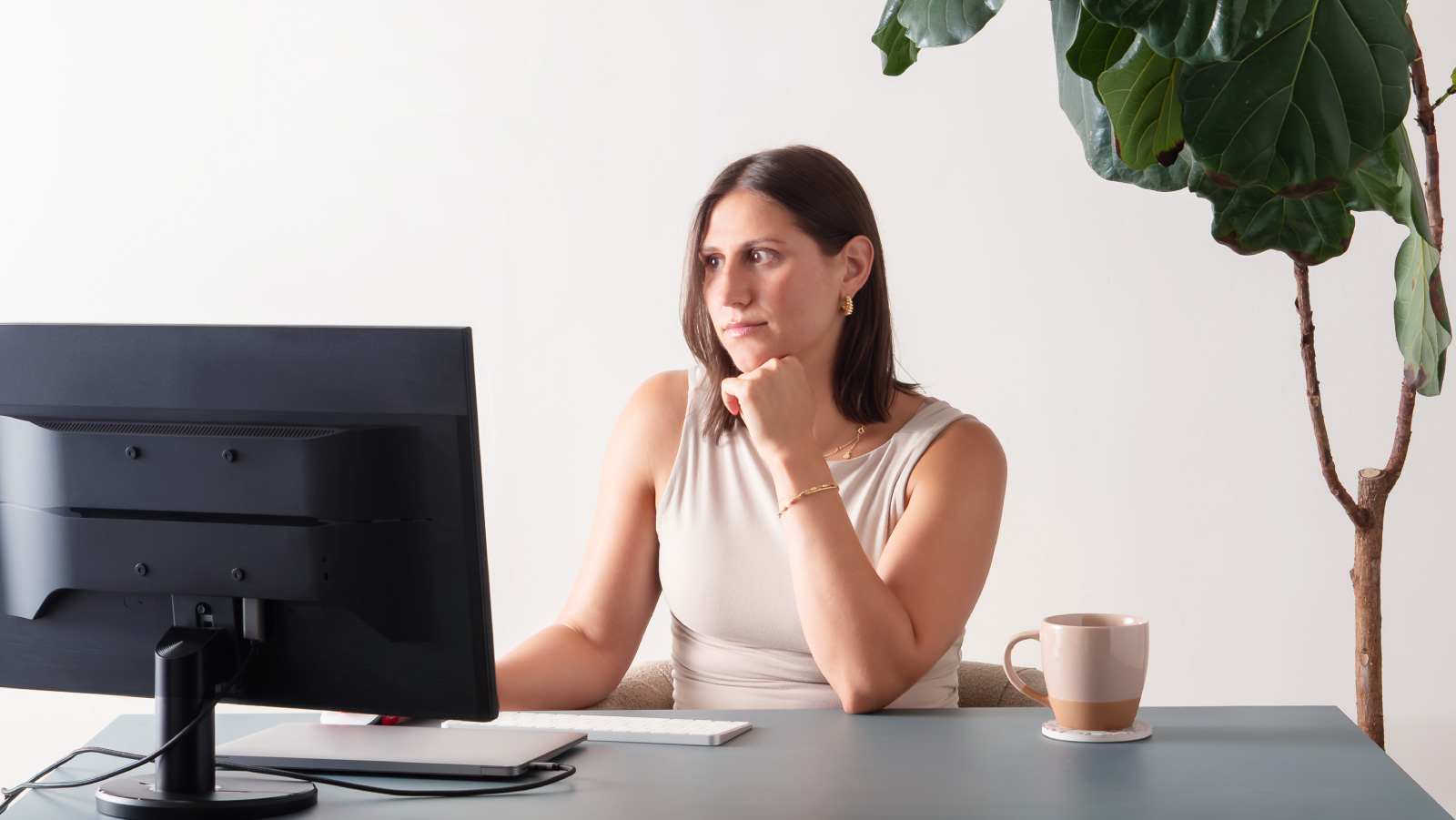 Steph at Desk