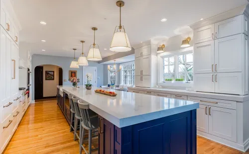 Bright and colorful designer made kitchen