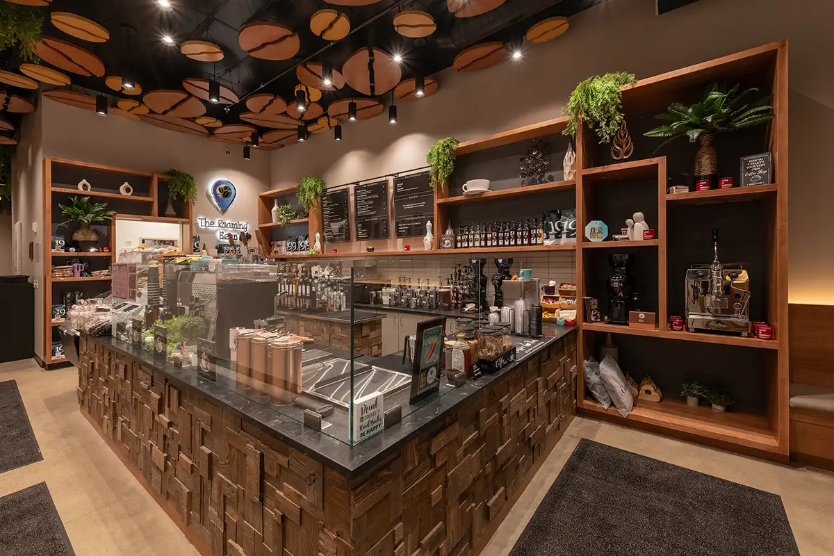 Warm office with kitchen