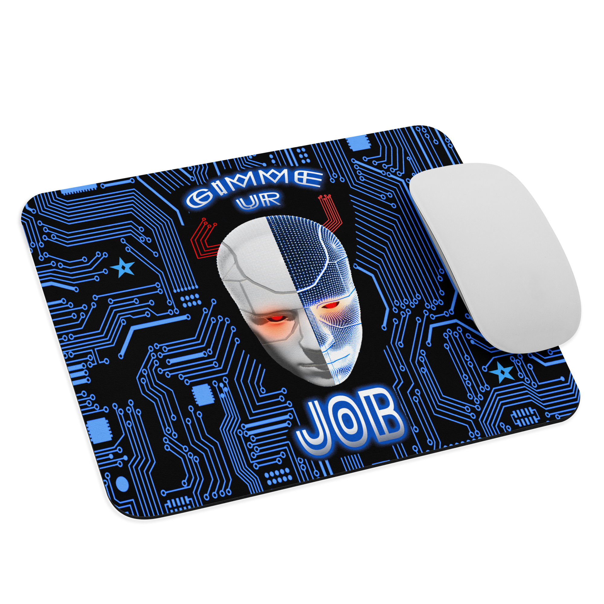 A mouse pad for people who are against ai.