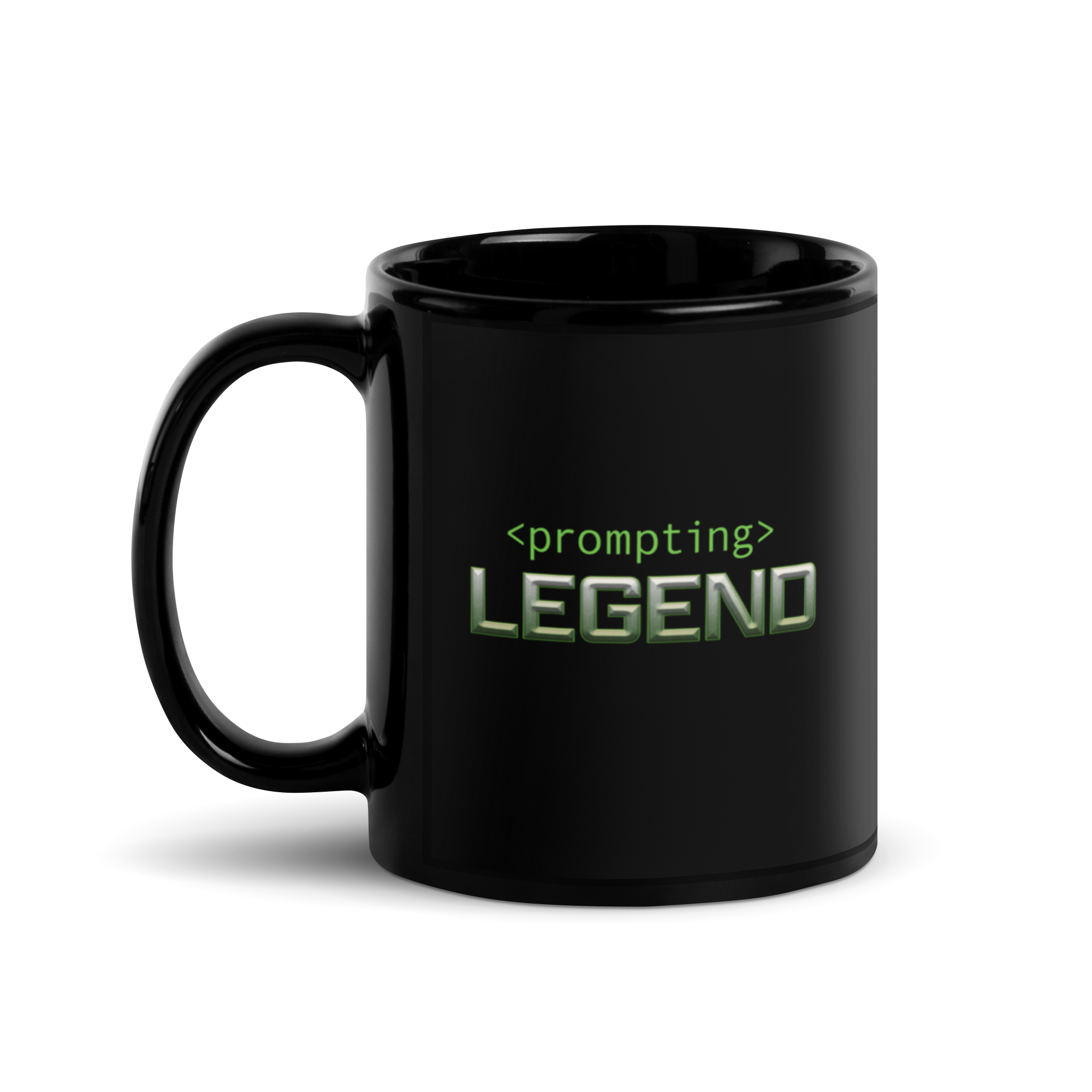 A mug meant to go alongside ai prompting.