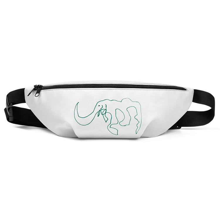 A fanny pack with a hand drawn elephant on it.