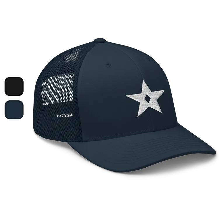A Trucker cap with the Atomic Liberation Star on it.