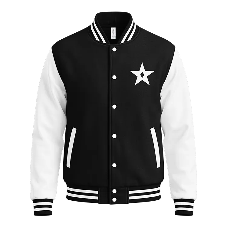 A letterman jacket with Atomic Liberation's Star icon on it.