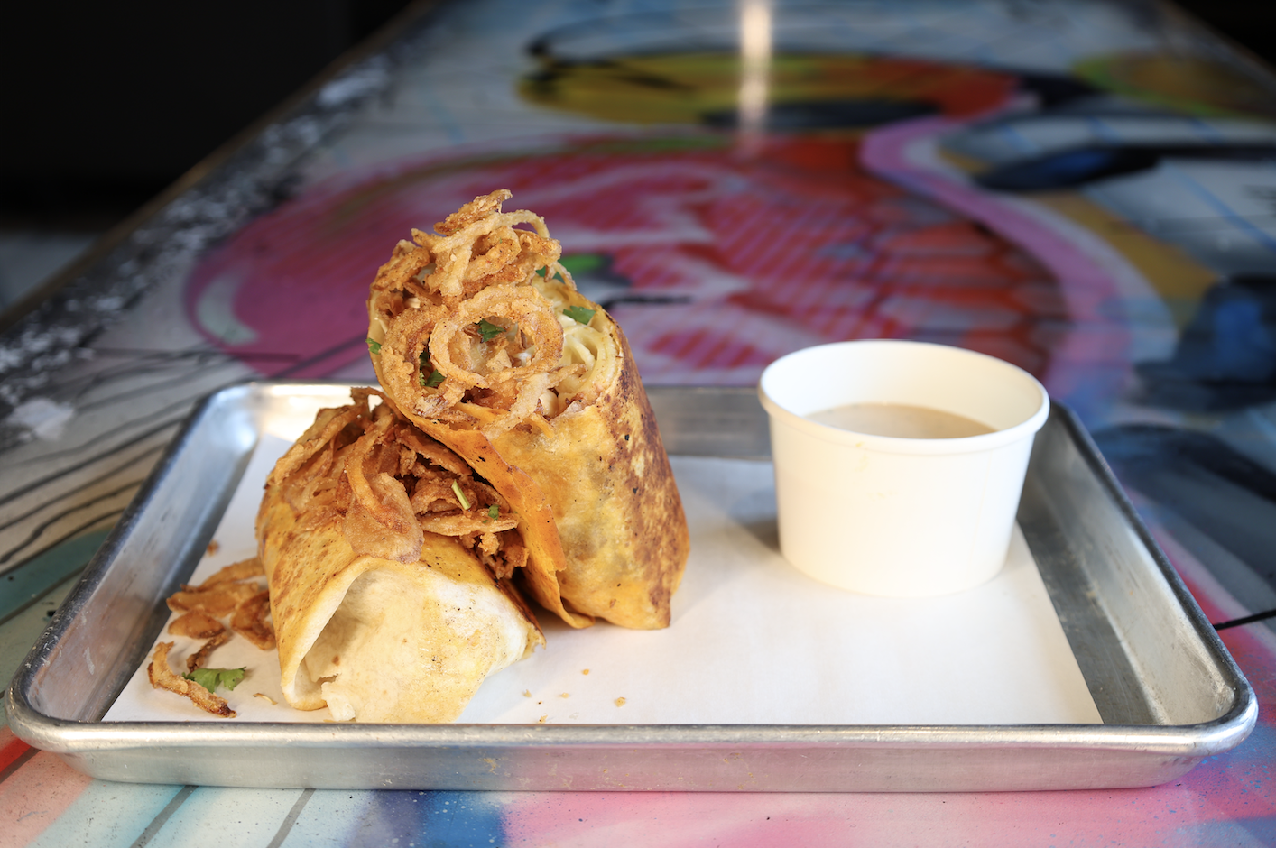 Agave & Rye Grilled Crispy Chicken Burrito