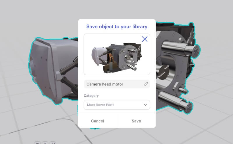 Save 3D object to library