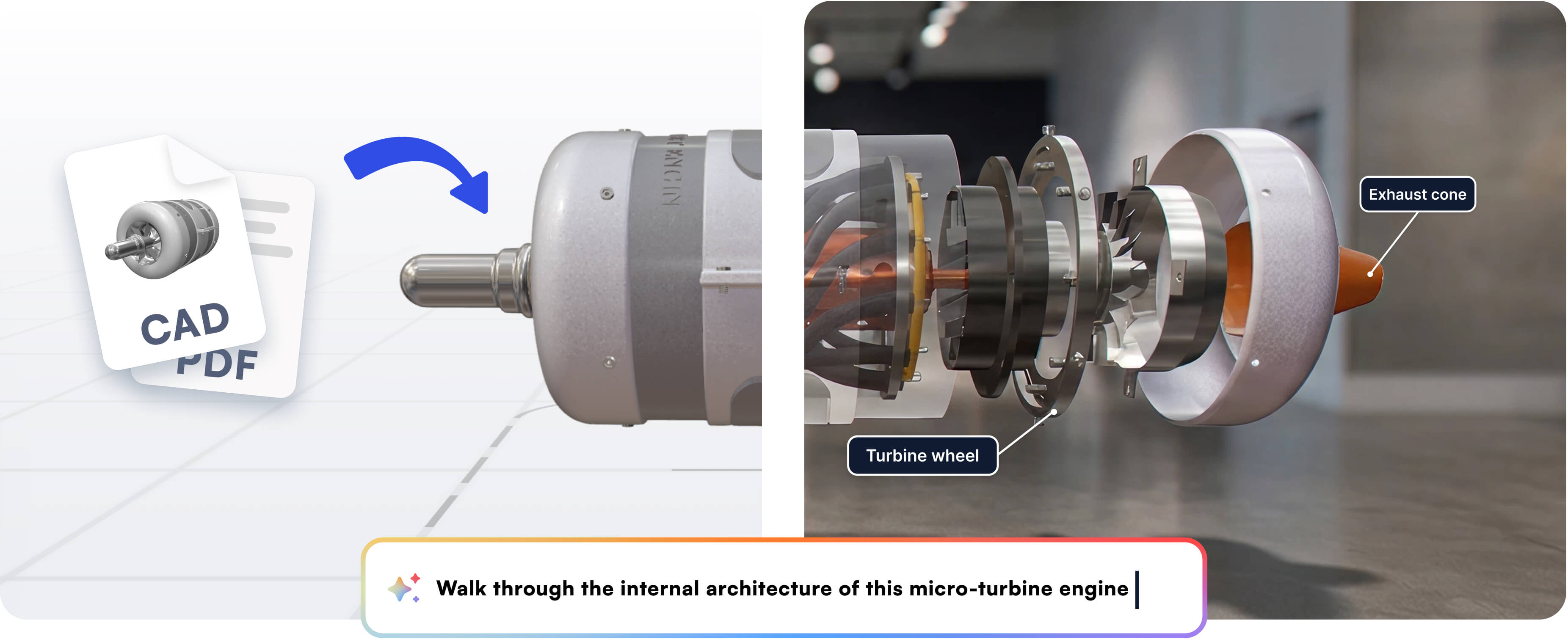 internal architecture of micro-turbine engine