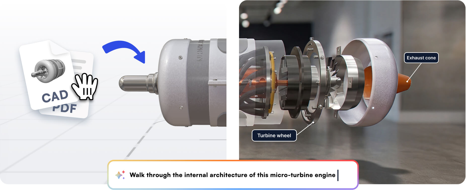 internal architecture of micro-turbine engine
