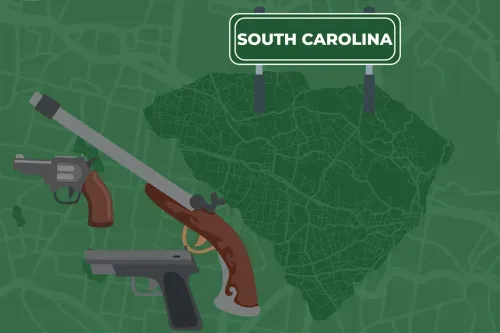 Map of South Carolina with guns 