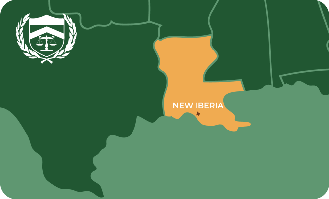State map with New Iberia, Louisiana highlighted, showing that Cash for Arms purchases guns in New Iberia