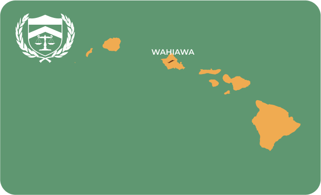 State map with Wahiawa, Hawaii highlighted, showing that Cash for Arms purchases guns in Wahiawa