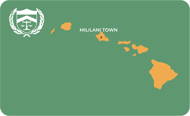 State map with Mililani Town, Hawaii highlighted, showing that Cash for Arms purchases guns in Mililani Town