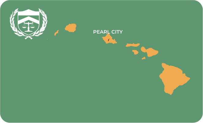 State map with Pearl City, Hawaii highlighted, showing that Cash for Arms purchases guns in Pearl City