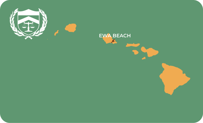 State map with Ewa Beach, Hawaii highlighted, showing that Cash for Arms purchases guns in Ewa Beach