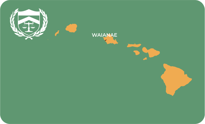 State map with Waianae, Hawaii highlighted, showing that Cash for Arms purchases guns in Waianae