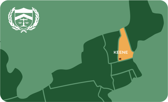State map with Keene, New Hampshire highlighted, showing that Cash for Arms purchases guns in Keene